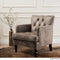 Great Deal Furniture Tufted Club Chair, Decorative Accent Chair with Studded Details - Pewter