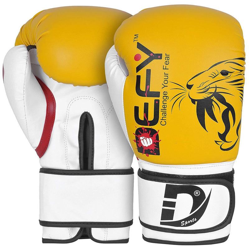 DEFY Boxing Gloves for Men & Women Training MMA Muay Thai Premium Quality Gloves for Punching Heavy Bags, Sparring, Kickboxing, Fighting Gloves Tiger Model