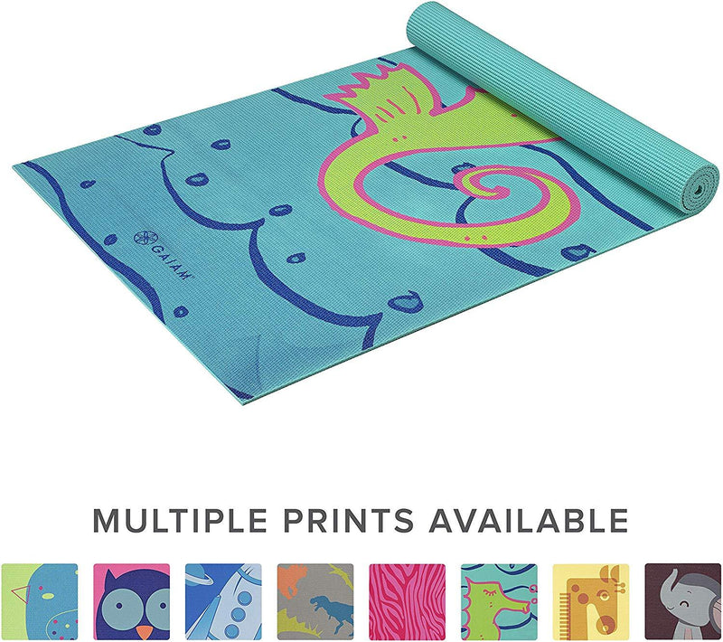 Gaiam Kids Yoga Mat Exercise Mat, Yoga for Kids with Fun Prints - Playtime for Babies, Active & Calm Toddlers and Young Children (60" L x 24" W x 3mm Thick)