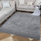 Ottomanson Cozy Color Solid Contemporary Living and Bedroom Soft Shag Area Rug, 5'3" L x 7'0" W, Gray