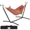 Double Hammock with Space Saving Steel Stand Includes Portable Carrying Case by Best Choice Products