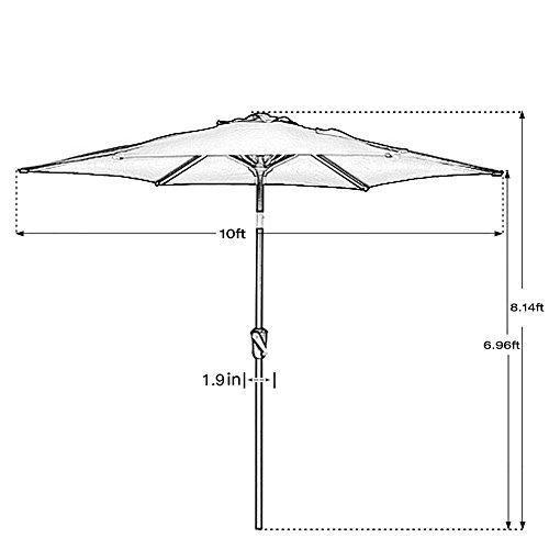 Grand Patio 10 FT Super Sturdy Aluminum Patio Umbrella, UV Protected Outdoor Umbrella, Green