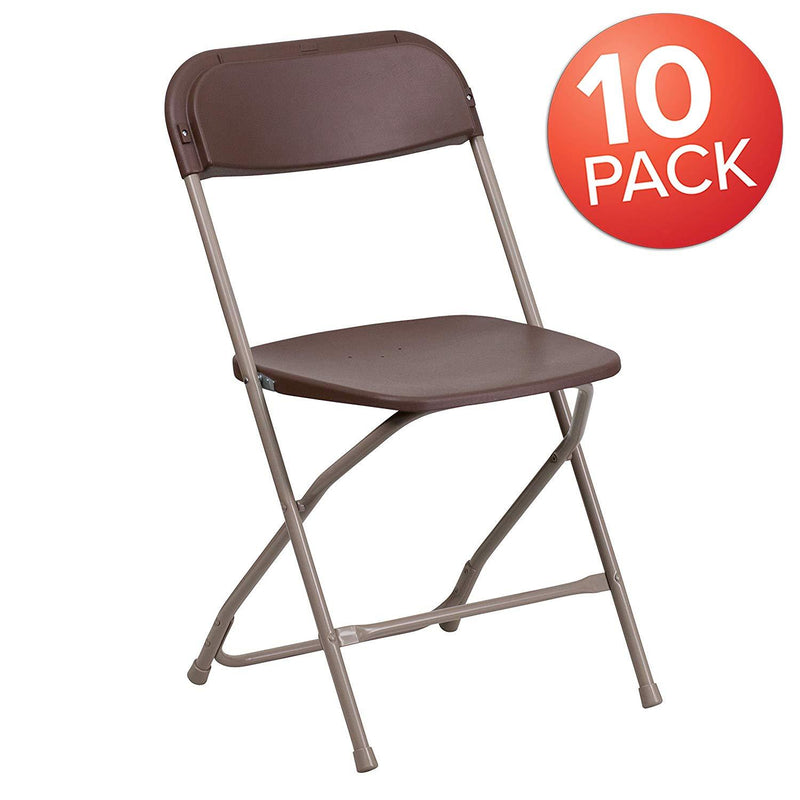 Flash Furniture 10 Pk. HERCULES Series 650 lb. Capacity Premium White Plastic Folding Chair