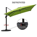 COBANA Offset Rectangular Cantilever Aluminum Patio Umbrella 10 Feet with Cross Base and 360 Degree Rotation, Blue