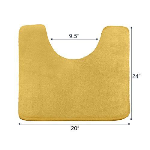 Clara Clark 2-Pack Bath Mat Set – Large and Small Bathroom Rug Set, Absorbent Memory Foam Bath Rugs, Non-Slip, Thick, Cozy Velvet Microfiber Bathrug, Plush Shower, Toilet Floor Bathmats Carpet, Black