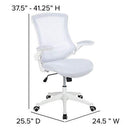 Flash Furniture Mid-Back Black Mesh Swivel Ergonomic Task Office Chair with Flip-Up Arms - BL-X-5M-BK-GG