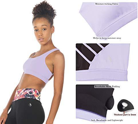 icyzone Padded Strappy Sports Bra Yoga Tops Activewear Workout Clothes for Women