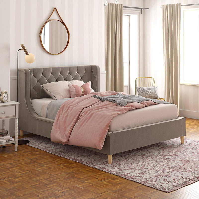 Little Seeds Ambrosia Diamond Tufted Upholstered Design Daybed and Trundle Set, Twin Size Frame, Light Grey