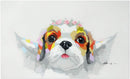 Bignut Art Funny Animal Oil Painting Hand Painted Cute Angel Dog Wall Art on Canvas Framed Wall Decor for Living Room Bedroom Office (18x30 Inches, Angel Dog)