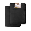 Clara Clark 2-Pack Bath Mat Set – Large and Small Bathroom Rug Set, Absorbent Memory Foam Bath Rugs, Non-Slip, Thick, Cozy Velvet Microfiber Bathrug, Plush Shower, Toilet Floor Bathmats Carpet, Black
