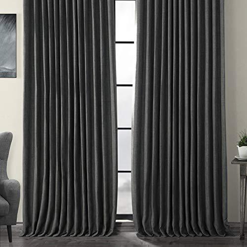 HPD Half Price Drapes BOCH-LN1857-84-DW Faux Linen Extra Wide Blackout Room Darkening Curtain, 100 X 84, Oatmeal