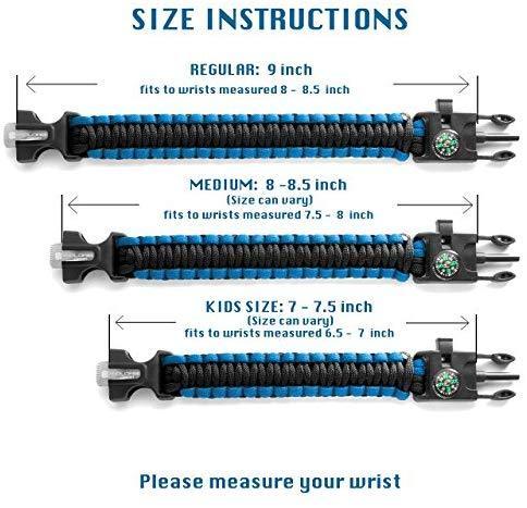 X-Plore Gear Emergency Paracord Bracelets | Set of 2| The Ultimate Tactical Survival Gear| Flint Fire Starter, Whistle, Compass & Scraper | Best Wilderness Survival-Kit for Camping/Fishing & More