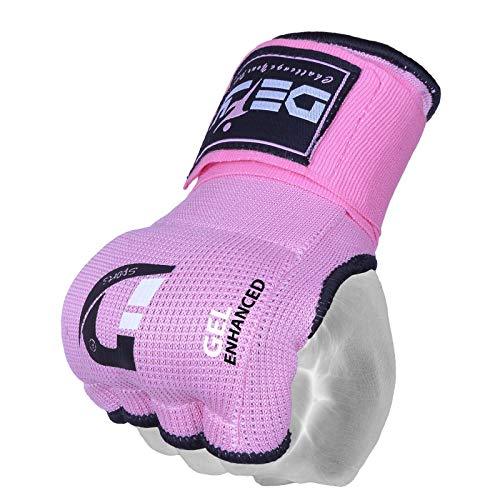 DEFY Gel Padded Premium Inner Gloves with Hand Wraps MMA Muay Thai Boxing Training Fight PAIR