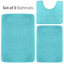 Clara Clark 2-Pack Bath Mat Set – Large and Small Bathroom Rug Set, Absorbent Memory Foam Bath Rugs, Non-Slip, Thick, Cozy Velvet Microfiber Bathrug, Plush Shower, Toilet Floor Bathmats Carpet, Black