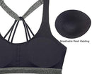 icyzone Padded Strappy Sports Bra Yoga Tops Activewear Workout Clothes for Women