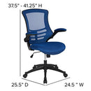 Flash Furniture Mid-Back Black Mesh Swivel Ergonomic Task Office Chair with Flip-Up Arms - BL-X-5M-BK-GG