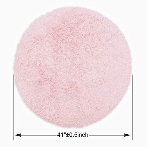 PAGISOFE Soft Girls Room Rug Baby Nursery Decor Kids Room Carpet 4' x 5.3',Pink