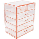 Sorbus Cosmetics Makeup and Jewelry Big Storage Display-Stylish Vanity, Bathroom Case, 4 Large, 2 Small Drawers, Clear