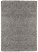 Ottomanson Cozy Color Solid Contemporary Living and Bedroom Soft Shag Area Rug, 5'3" L x 7'0" W, Gray