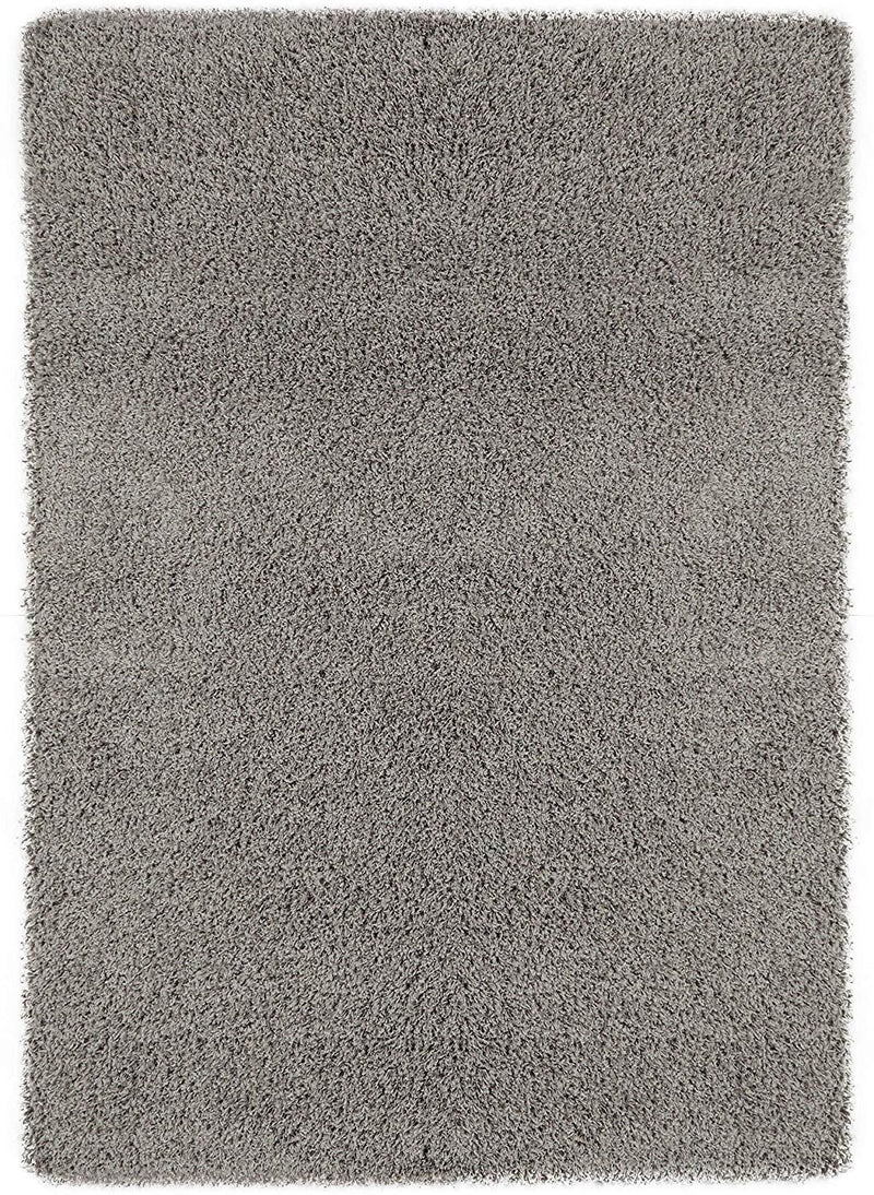 Ottomanson Cozy Color Solid Contemporary Living and Bedroom Soft Shag Area Rug, 5'3" L x 7'0" W, Gray