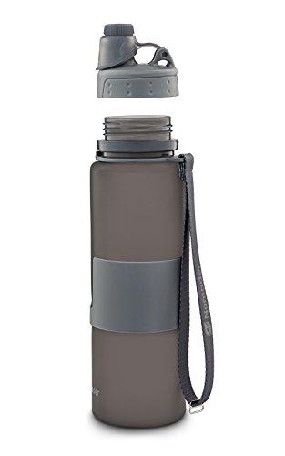 Nomader Collapsible Water Bottle - Leak Proof Twist Cap - BPA Free, 22 oz