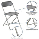 Flash Furniture 10 Pk. HERCULES Series 650 lb. Capacity Premium White Plastic Folding Chair