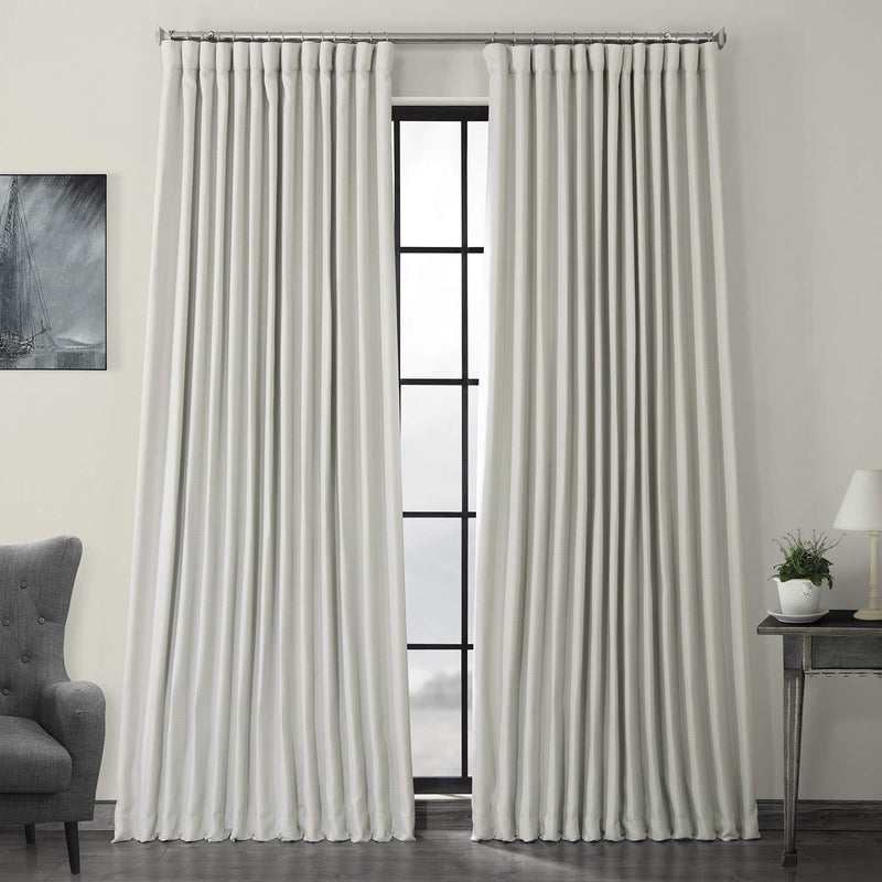 HPD Half Price Drapes BOCH-LN1857-84-DW Faux Linen Extra Wide Blackout Room Darkening Curtain, 100 X 84, Oatmeal