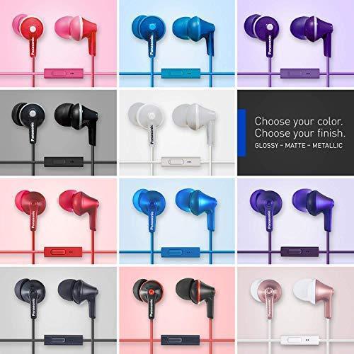 Panasonic ErgoFit In-Ear Earbud Headphones RP-HJE120-K (Black) Dynamic Crystal Clear Sound, Ergonomic Comfort-Fit