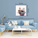 Bignut Art Oil Painting Hand Painted Funny Animal Smoking Dog Cool Wall Art on Canvas Framed Wall Decor for Living Room Bedroom Office (30x30 Inches, Smoking Dog)