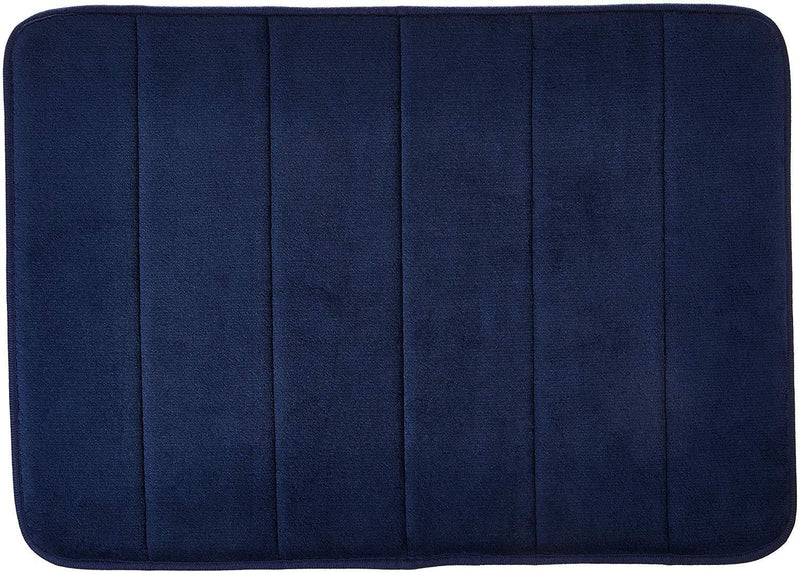 Clara Clark 2-Pack Bath Mat Set – Large and Small Bathroom Rug Set, Absorbent Memory Foam Bath Rugs, Non-Slip, Thick, Cozy Velvet Microfiber Bathrug, Plush Shower, Toilet Floor Bathmats Carpet, Black