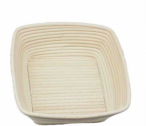 Banneton Bread Proofing Basket 8.5 inch Round Natural Rattan Cane Brotform with Linen Liner 2 Pack+ One Rubber Scraper+ One Silicone BBQ Brush by XUANNIAO