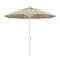 California Umbrella 9' Round Aluminum Market Umbrella, Crank Lift, Collar Tilt, White Pole, Sunbrella Pacific Blue