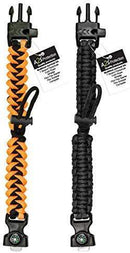 A2S Protection Paracord Bracelet K2-Peak – Survival Gear Kit with Embedded Compass, Fire Starter, Emergency Knife & Whistle EDC Hiking Gear- Camping Gear