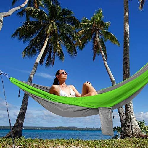 Kootek Camping Hammock Double & Single Portable Hammocks with 2 Tree Straps, Lightweight Nylon Parachute Hammocks for Backpacking, Travel, Beach, Backyard, Patio, Hiking