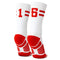 Classic Stripe Team Number Socks | Woven Mid-Calf | White & Red