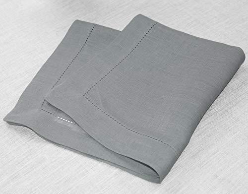 COTTON CRAFT 100% Linen Hemstitch Table Cloth - Size 60x108 Charcoal - Hand Crafted and Hand Stitched Table Cloth with Hemstitch detailing.