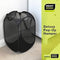 Smart Design Deluxe Mesh Pop Up Square Laundry Hamper w/ Side Pocket & Handles - VentilAir Fabric Collapsible Design - for Clothes & Laundry - Home - (Holds 2 Loads) (14 x 23 Inch) [Black]