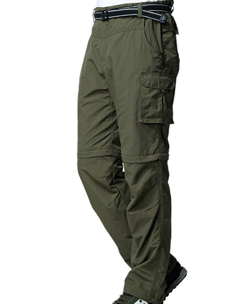 Mens Hiking Pants Adventure Quick Dry Convertible Lightweight Zip Off Fishing Travel Mountain Trousers