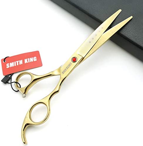 Elfirly 7.0in Professional Pet Grooming Scissors Set,Straight & Thinning & Curved Scissors 4pcs Set for Dog Grooming