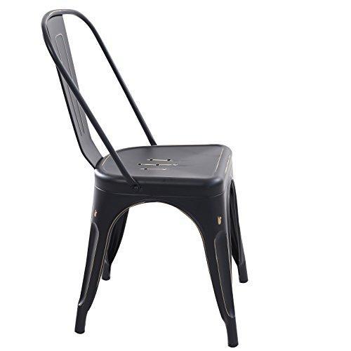 POLY & BARK EM-112-BLK-X4 Trattoria Side Chair in in Black (Set of 4)