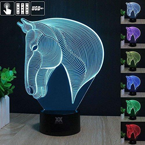 3D Illusion Animal Giraffe Remote Control LED Desk Table Night Light Lamp 7 Color Touch Lamp Kiddie Kids Children Family Holiday Gift Home Office Childrenroom Theme Decoration by HUI YUAN