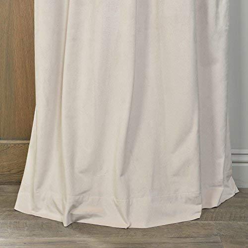 Half Price Drapes VPCH-184005-108-GRBO Signature Grommet Blackout Velvet Curtain, Natural Grey, 50 X 108