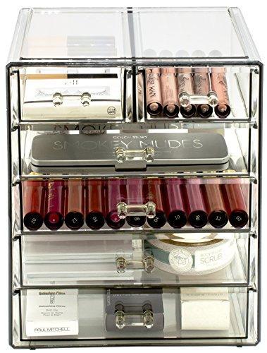 Sorbus Cosmetics Makeup and Jewelry Big Storage Display-Stylish Vanity, Bathroom Case, 4 Large, 2 Small Drawers, Clear