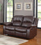 Homelegance Resonance 83" Bonded Leather Double Reclining Sofa, Brown