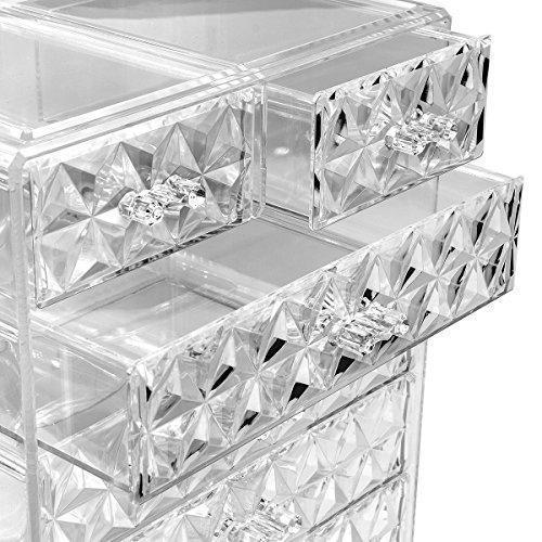 Sorbus Cosmetics Makeup and Jewelry Big Storage Display-Stylish Vanity, Bathroom Case, 4 Large, 2 Small Drawers, Clear