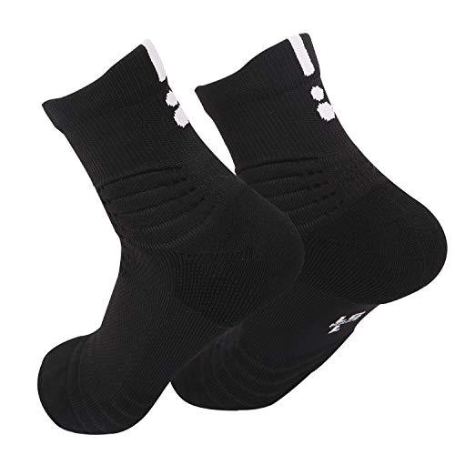 DISILE Elite Basketball Socks, Cushioned Dri-Fit Athletic Crew Socks - Thick Sports Socks For Men & Women