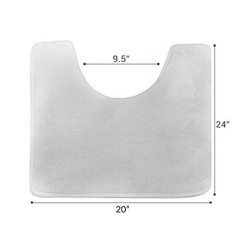 Clara Clark 2-Pack Bath Mat Set – Large and Small Bathroom Rug Set, Absorbent Memory Foam Bath Rugs, Non-Slip, Thick, Cozy Velvet Microfiber Bathrug, Plush Shower, Toilet Floor Bathmats Carpet, Black