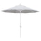 California Umbrella 9' Round Aluminum Market Umbrella, Crank Lift, Collar Tilt, White Pole, Sunbrella Pacific Blue