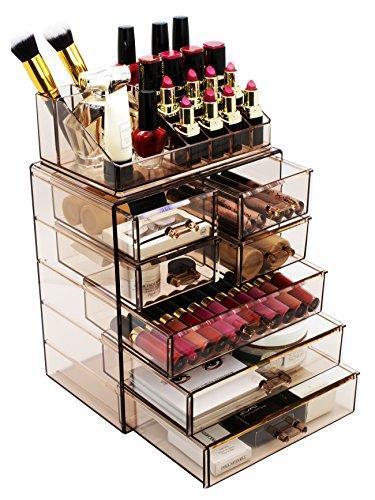 Sorbus Acrylic Cosmetic Makeup and Jewelry Storage Case Display-Spacious Design-for Bathroom, Dresser, Vanity and Countertop (4 Large, 2 Small Drawers, Clear)