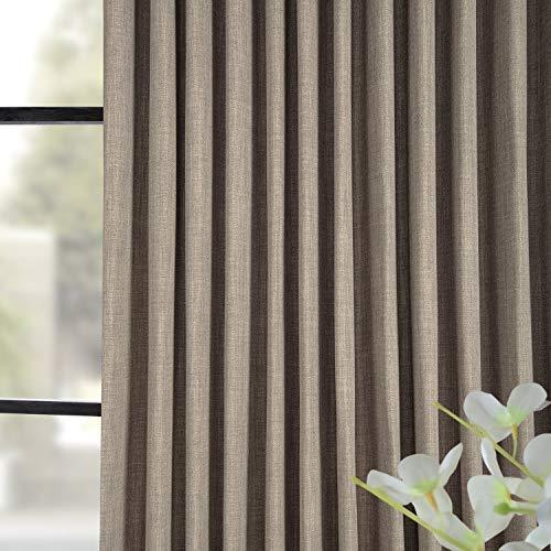 HPD Half Price Drapes BOCH-LN1857-84-DW Faux Linen Extra Wide Blackout Room Darkening Curtain, 100 X 84, Oatmeal